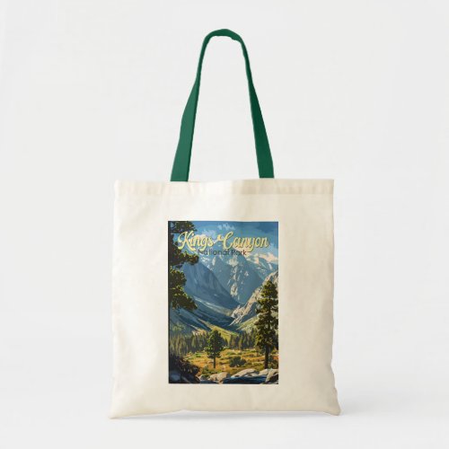 Kings Canyon National Park Illustration Travel Art Tote Bag