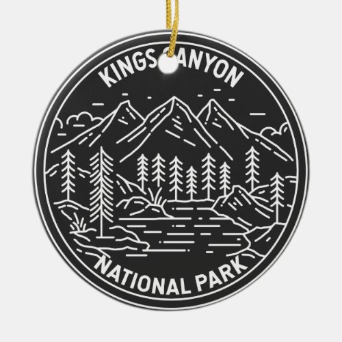 Kings Canyon National Park Monoline  Ceramic Ornament