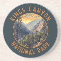 Kings Canyon National Park Retro Distressed Circle Coaster