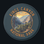 Kings Canyon National Park Retro Distressed Circle Magnet<br><div class="desc">Kings Canyon vector artwork design. The park is known for its huge sequoia trees,  notably the gigantic General Grant Tree in Grant Grove.</div>