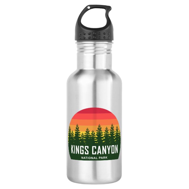 Kings Canyon National Park Stainless Steel Water Bottle (Front)