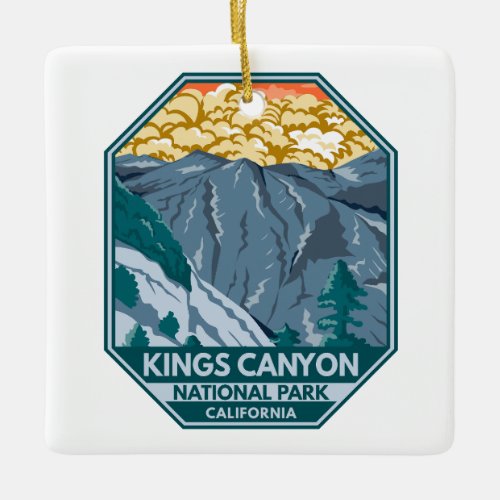 Kings Canyon National Park Sunset Vintage Ceramic Ornament