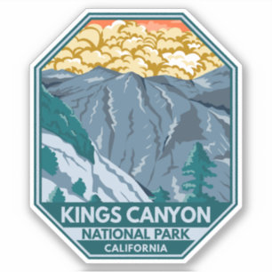 Kings Canyon National Park Sunset Vintage Sticker
