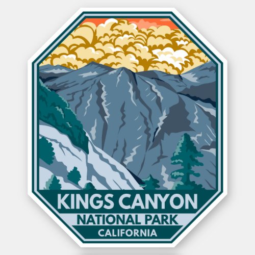 Kings Canyon National Park Sunset Vintage Sticker