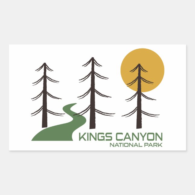 Kings Canyon National Park Trail Rectangular Sticker (Front)