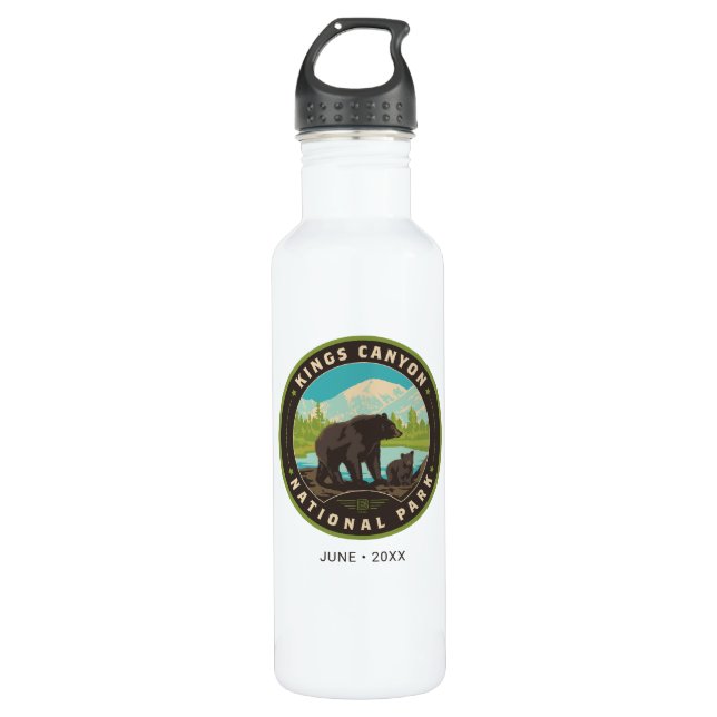 Kings Canyon National Parks Stainless Steel Water Bottle (Front)