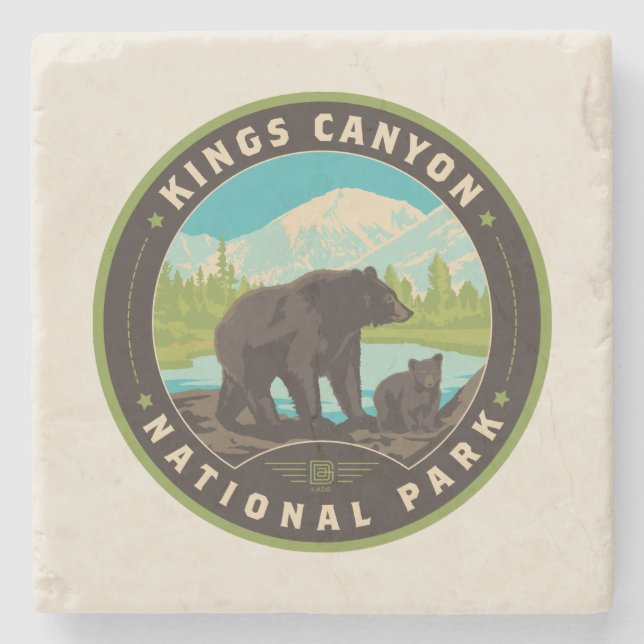 Kings Canyon National Parks Stone Coaster (Front)