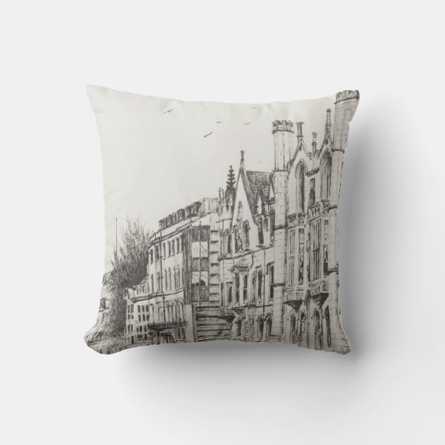 Kings College Cambridge 2007 Throw Pillow (Front)
