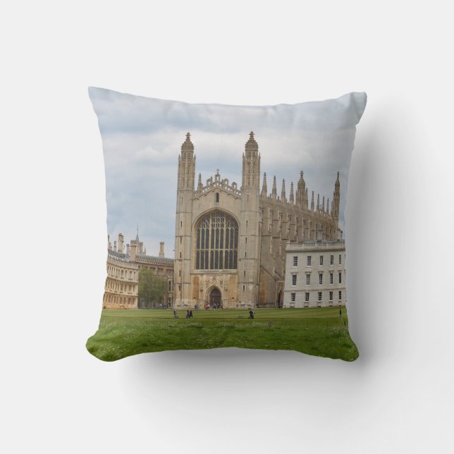 King's College Cambridge Throw Pillow (Front)
