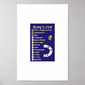 King's Cup Drinking Game Rules Poster