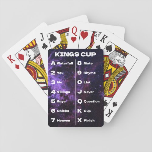 Kings Cup Galaxy Photo Drinking Game Rules Poker Cards