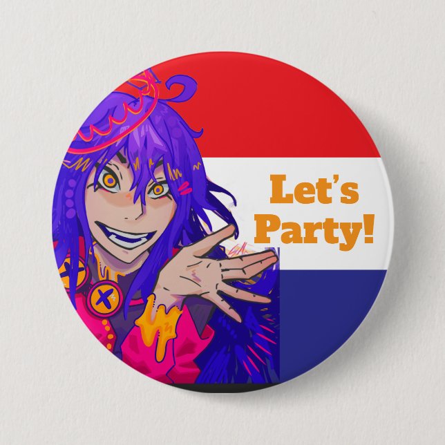 King's Day anime Button (Front)