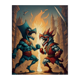 Kings Fight Wall Art Décor Acrylic Art