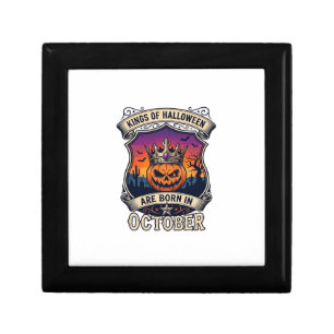 Kings Halloween Are Born October Crown Pumpkin Bat Gift Box
