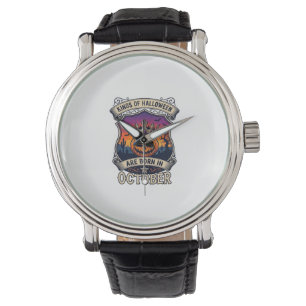 Kings Halloween Are Born October Crown Pumpkin Bat Watch