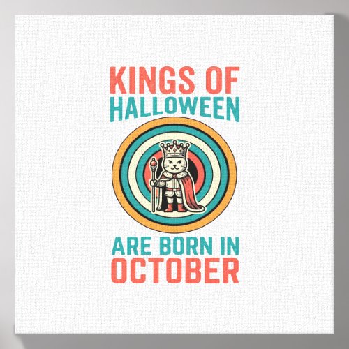 Kings Of Halloween October Birthday Vintage Shirt_ Canvas Photo Tile
