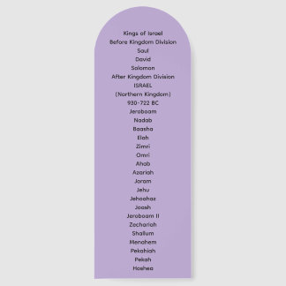 Kings of Israel and Judah Bookmark
