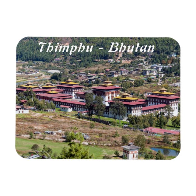 King's palace in Thimphu - Bhutan Magnet (Horizontal)