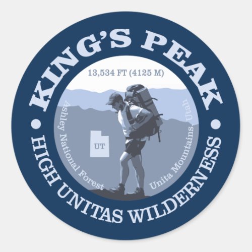 Kings Peak Classic Round Sticker