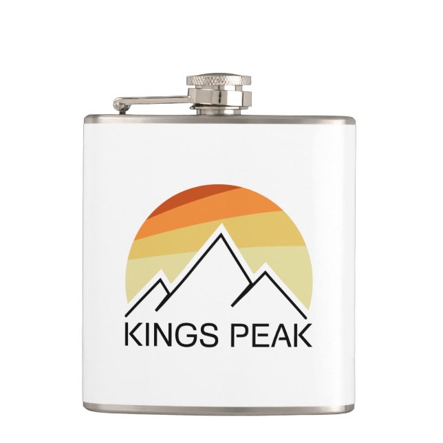 Kings Peak Utah Retro Flask (Front)