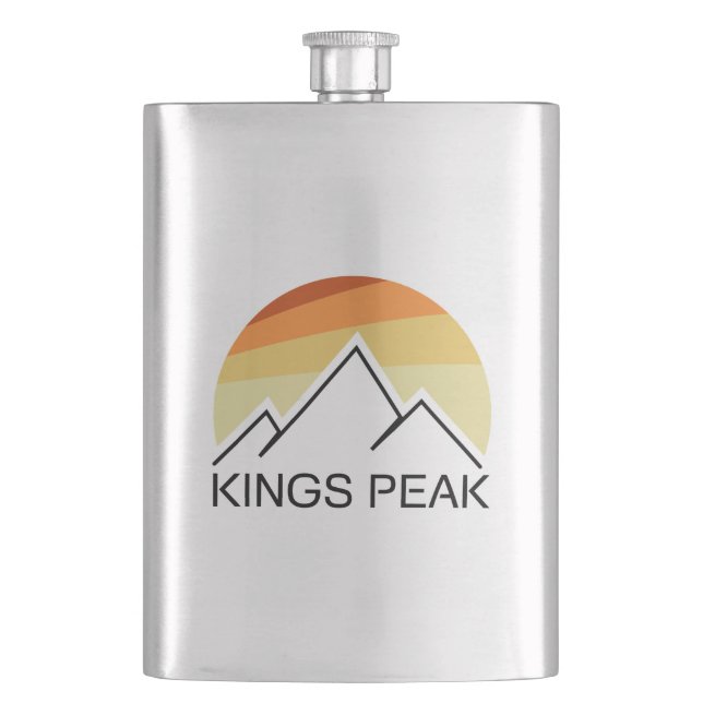 Kings Peak Utah Retro Flask (Front)