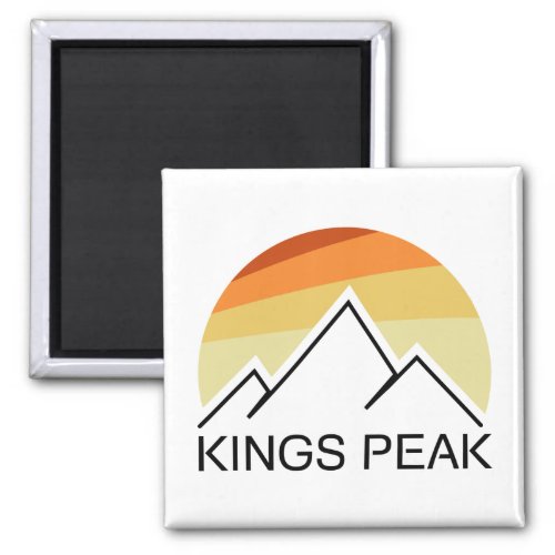 Kings Peak Utah Retro Magnet