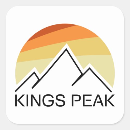 Kings Peak Utah Retro Square Sticker