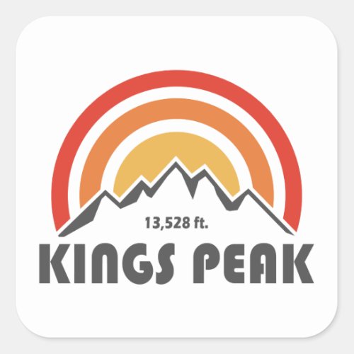 Kings Peak Utah Square Sticker