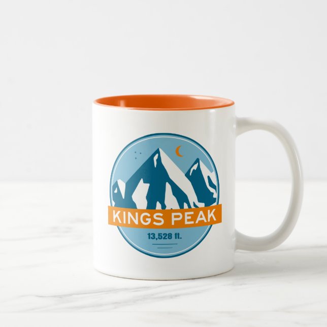Kings Peak Utah Stars Moon Two-Tone Coffee Mug (Right)