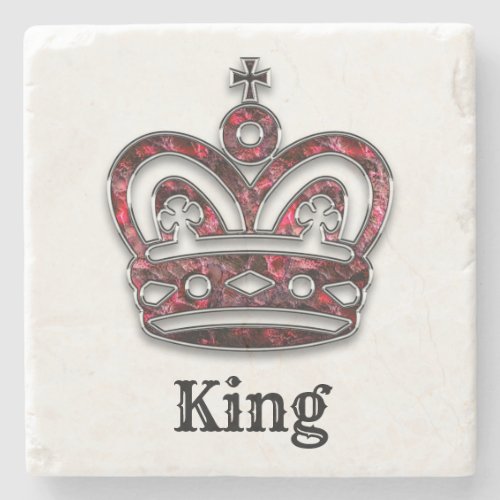 Kings Royal Crown Personalized Stone Coaster