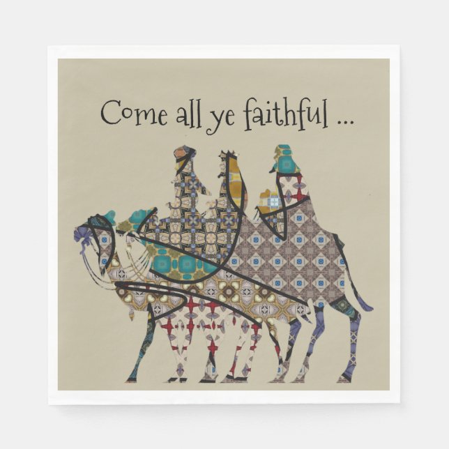 Kings Travel To See Baby Jesus Napkins (Front)