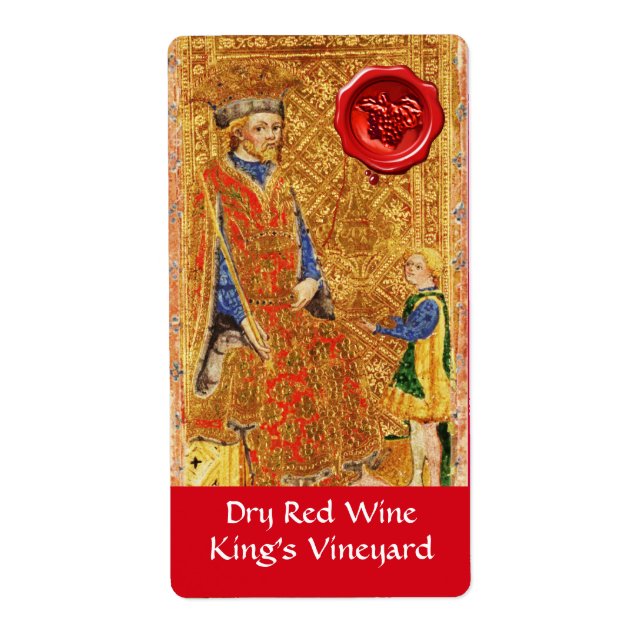 KING'S VINEYARD RED WINE WAX SEAL / ANTIQUE TAROTS LABEL (Front)