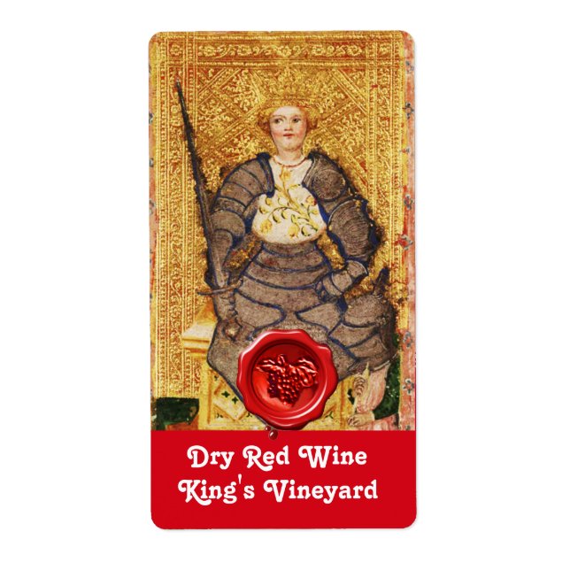 KING'S VINEYARD RED WINE WAX SEAL/ ANTIQUE TAROTS LABEL (Front)