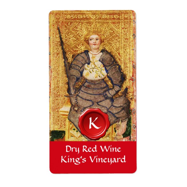 KING'S VINEYARD RED WINE WAX SEAL / ANTIQUE TAROTS LABEL (Front)