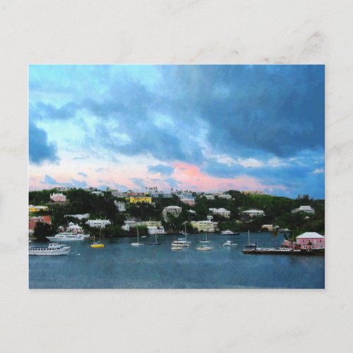 Kings Wharf Bermuda Harbor Sunrise Postcard