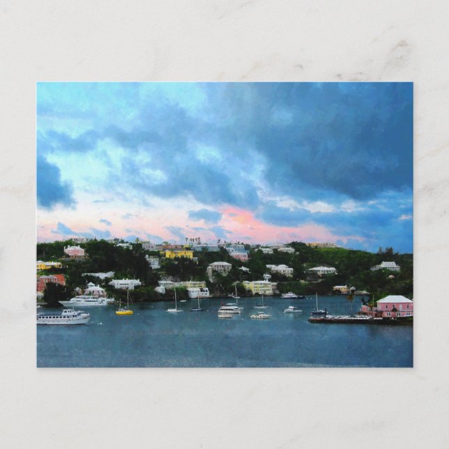 King's Wharf Bermuda Harbor Sunrise Postcard (Front)