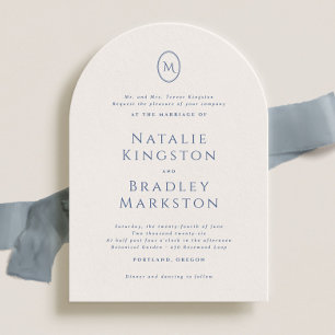 Kingston Elegant Monogram Typography Wedding Invitation