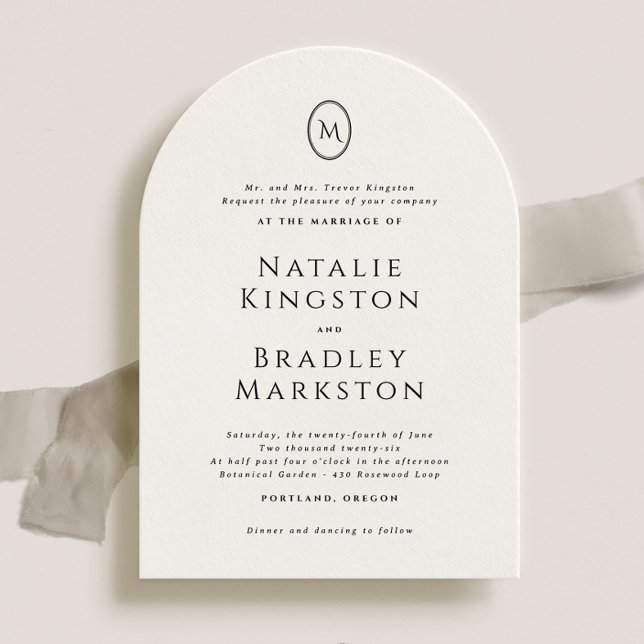 Kingston Elegant Monogram Typography Wedding Invitation (Creator Uploaded)