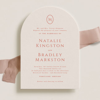 Kingston Elegant Monogram Typography Wedding Invitation
