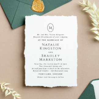Kingston Elegant Monogram Typography Wedding Rubber Stamp
