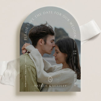 Kingston Elegant Monogram Typography Wedding Save The Date