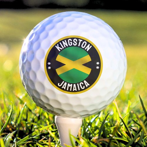 Kingston Jamaica City Jamaican Flag Golf Balls