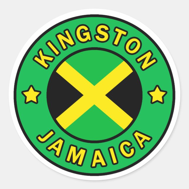 Kingston Jamaica Classic Round Sticker (Front)