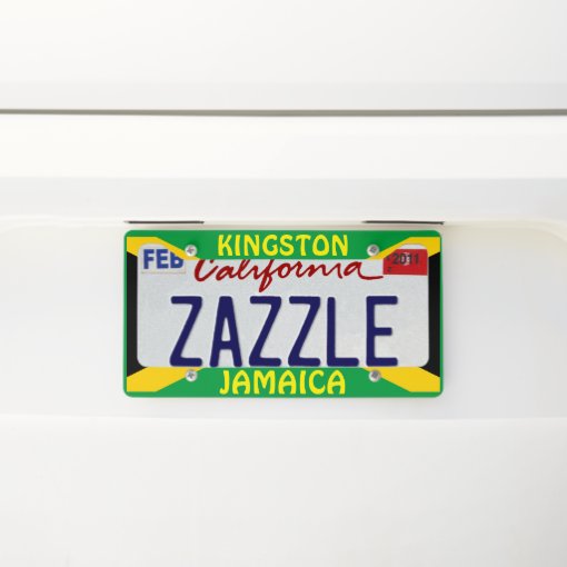 Kingston, Jamaica Custom License Plate Frame Zazzle