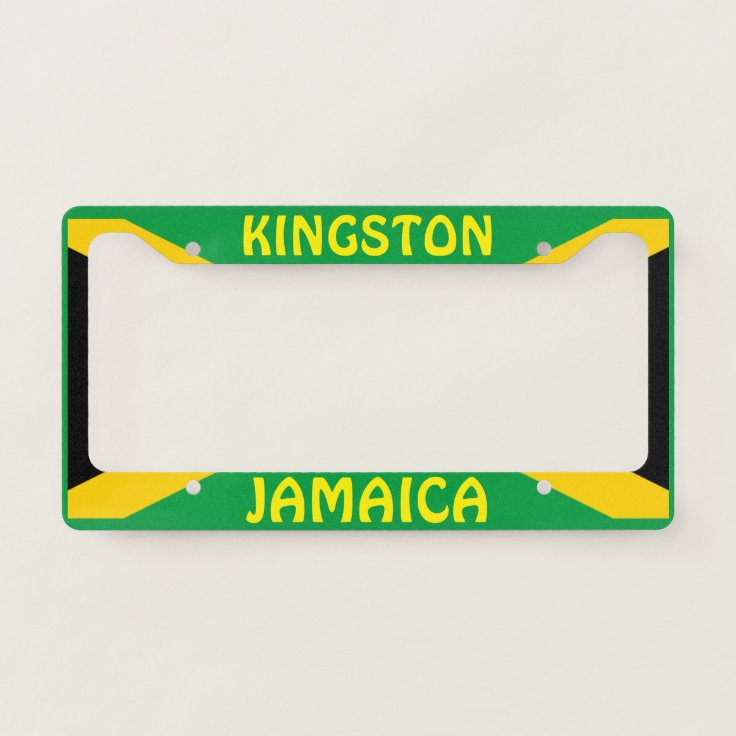 Kingston, Jamaica Custom License Plate Frame Zazzle