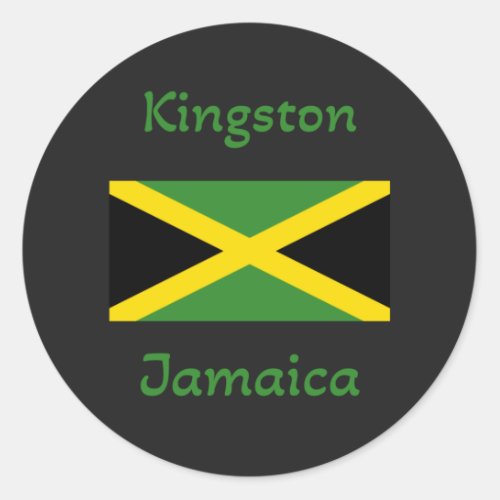 Kingston Jamaica  Jamaican Flag  Classic Round Sticker