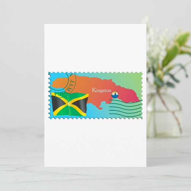 Kingston Jamaica Map And Flag Invitation (Creator Uploaded)