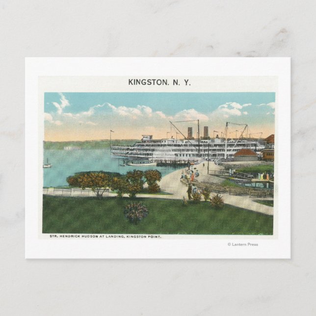 Kingston Point View of Hendrick Hudson Steamer Postcard (Front)