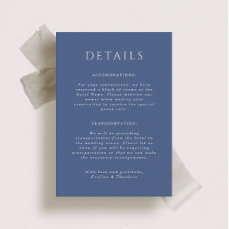 Kingston Portait Wedding Details Card