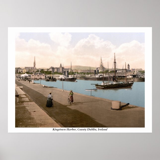 Kingstown - DunLaoghaire Harbor, Co. Dublin Poster (Front)